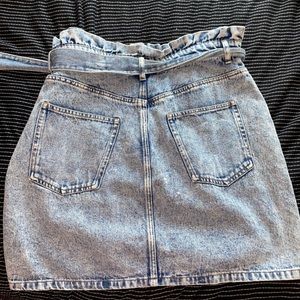 Acid Wash High Waist Jean Skirt